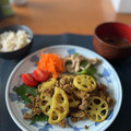 兼業主婦's cooksnap of when they made 簡単！ひき肉とれんこんのカレー炒め.