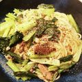 yuntaimama's cooksnap of when they made イワシ缶で簡単！小松菜の和風スパゲティ.