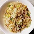 linhua's cooksnap of when they made 鶏の唐揚げチャーハン.