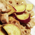 まぶたん's cooksnap of when they made さつまいもと蓮根の照り焼き炒め.