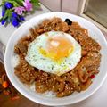 naopon☆'s cooksnap of when they made 安いお肉でよくばり牛豚焼き肉丼♪.