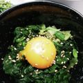クックE662AA☆'s cooksnap of when they made 流行りのニラ玉！ニラのお浸し卵のせ.