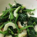 Remtan's cooksnap of when they made ほうれん草とちくわのナムル.