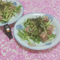 みかかめ's cooksnap of when they made まぐろのお刺身と水菜の山葵マヨサラダ.