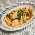 バカリャウ's cooksnap of when they made 鶏と水菜の＊さっぱりポン酢煮＊.