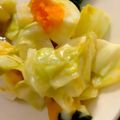 MULA's cooksnap of when they made キャベツ入り♪かぼちゃとゆで卵のサラダ♥.