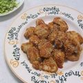 きらり流れ星's cooksnap of when they made 大さじ１のごま油で鶏胸肉の揚げない唐揚げ.