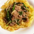 おんば's cooksnap of when they made 牛肉ともやしとにらで☆あんかけ焼きそば.