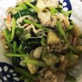☆m。's cooksnap of when they made 豚肉・ナス・小松菜味噌炒めでご飯もりもり.