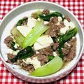 tokotann's cooksnap of when they made 挽き肉とチンゲン菜のオイスターソース炒め.