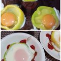 ひっこ's cooksnap of when they made 可愛いすぎる！【パプリカ】目玉焼き.