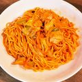 プチシュ's cooksnap of when they made レンジで5分！焼きそばdeナポリタン♡.