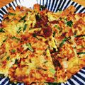 Emihann's cooksnap of when they made とことん簡単！ニラチーズキムチチヂミ.