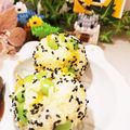 ゆるмαмα's cooksnap of when they made 枝豆と沢庵のおにぎり.