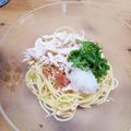 Tsumu's cooksnap of when they made 簡単ヘルシー！さっぱり梅ささみパスタ.