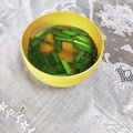 めみたん☆'s cooksnap of when they made エコ☆かぼちゃのワタとニラのお味噌汁.