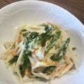 Yokchina's cooksnap of when they made レンジで、アスパラとカニカマサラダ.