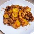 ﾏｼｭ's cooksnap of when they made 豚こまとジャガイモのピリ辛豆板醤炒め.