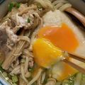 Figeac's cooksnap of when they made とろろと甘辛豚肉の月見うどん.