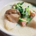 気まぐれ♡雨おんな's cooksnap of when they made 豆苗入り・舞茸と里芋の味噌ミルクスープ.