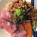 ベティ３'s cooksnap of when they made マグロ納豆サーモンの三色丼.