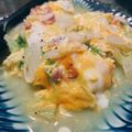 マックスの母's cooksnap of when they made 白菜とベーコンの卵とじ.