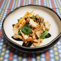 バカリャウ's cooksnap of when they made 鶏そぼろ入り♫舞茸と小松菜の炒り豆腐.