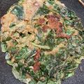 マンハッタン食べよう's cooksnap of when they made 子どもも喜ぶ★豚肉、にら、小松菜のチヂミ.
