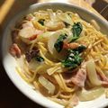 さっくん's cooksnap of when they made フライパンひとつ♪♪クリームスパゲティ.