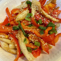 yu228's cooksnap of when they made 赤ピーマンとちくわの簡単炒め.