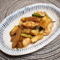 バカリャウ's cooksnap of when they made ささみと牛蒡とネギの黒酢バター炒め.