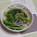 nyangomama's cooksnap of when they made 簡単！わさび菜ともやしのナムル.