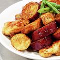 クックUR9L2V☆'s cooksnap of when they made 『サツマイモと鶏胸肉のバルサミコ酢炒め』.