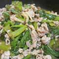 toshio39's cooksnap of when they made 小松菜と豚肉の煮物.