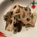 ラクラクダ's cooksnap of when they made ごぼうのバルサミコソテー蓮根チップス添え.