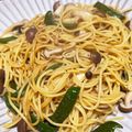 blancapure's cooksnap of when they made ピーマンとしめじの和風パスタ.