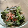 Kazux☆'s cooksnap of when they made きゅうりと玉葱とわかめとカニカマの酢の物.