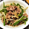 toshi♫'s cooksnap of when they made ☆牛こまもやしピーマンのにんにく醤油炒め.