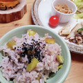 Tsumu♡高2's cooksnap of when they made 黒米とさつま芋の炊き込みごはん.
