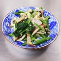 KAKO_KAKO's cooksnap of when they made ほうれん草とベーコンとしめじの卵炒め.