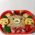 2児☆mama's cooksnap of when they made リラックマおにぎり＊キャラ弁.