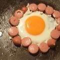 きらり流れ星's cooksnap of when they made 目玉焼きソーセージ.