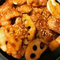 きなこ＊。's cooksnap of when they made 鶏とレンコンの甘酢炒め.