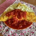 クック49L4Ho☆'s cooksnap of when they made 余ったトマトソースでオムライス.