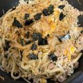 いちご2013's cooksnap of when they made 豚肉とニラもやしの玉子炒めうどん.