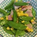 yu🐓's cooksnap of when they made スナップエンドウとベーコンのガリバタ炒め.