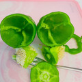 へい♡ゆー♡'s cooksnap of when they made ピーマンの種はフォークでプチっと取る.