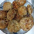 こよんた's cooksnap of when they made レンコンの鶏ひき肉のはさみ照り焼き煮.