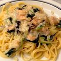 のらむーちょ's cooksnap of when they made 鮭クリームパスタ ～牛乳～.