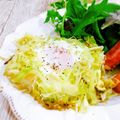 Satoco❋'s cooksnap of when they made 千切りキャベツの巣ごもり.